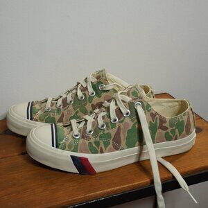 Pro-Keds Men's Royal Lo Washed Camo Canvas Sneaker, Olive, 6.5